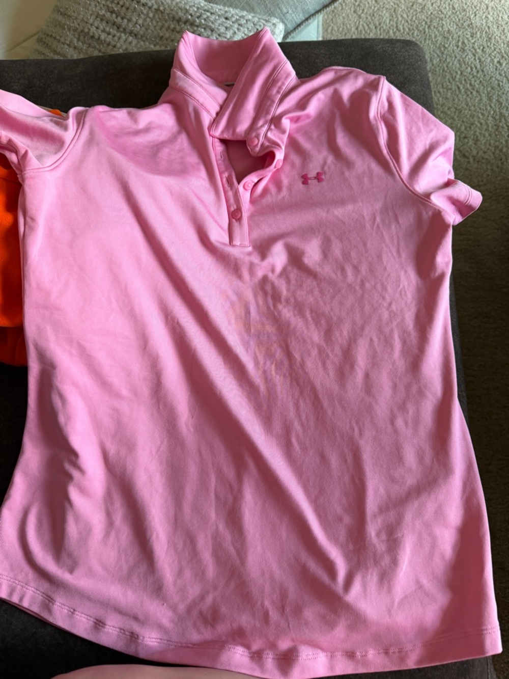 Under Armour Girls Pink Polo Performance Shirt